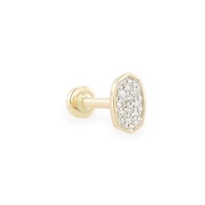 Marisa Mini 14k Yellow Gold Stud Earring in White Diamond
